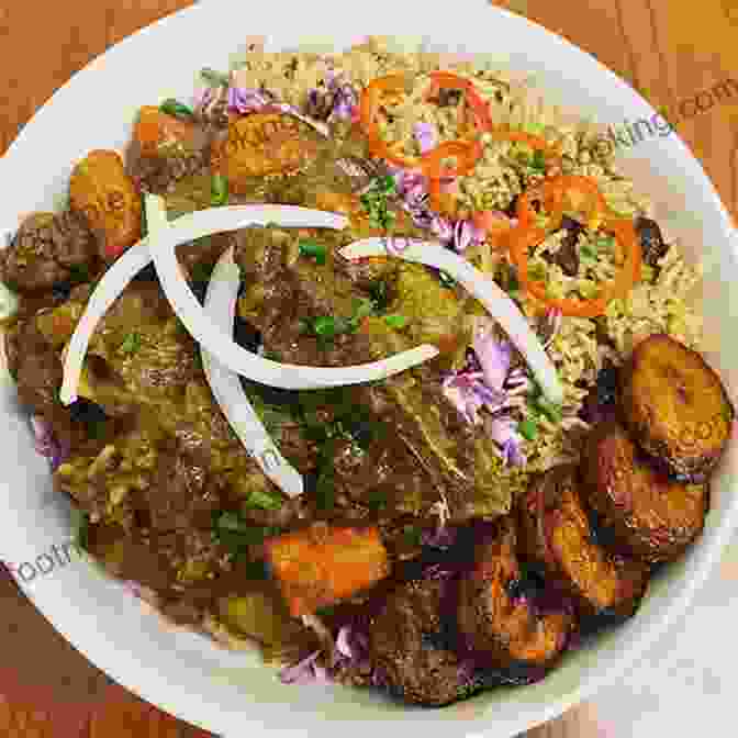 A Bowl Of Jamaican Curried Goat, Served With Rice And Peas Jamaican Christmas Recipes: 21 Most Wanted Jamaican Christmas Recipes (Christmas Recipes Book)