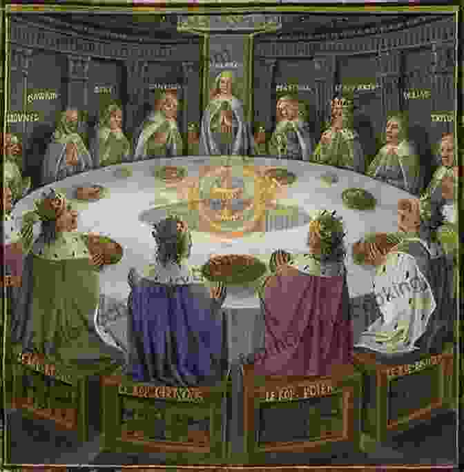 A Depiction Of The Knights Of The Round Table, Seated Around A Long Table In A Grand Hall King Arthur And The Secret Of The Universe