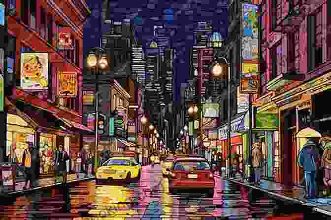 A Painting Of A Bustling City At Night, With Bright Lights And Neon Signs Illuminating The Streets Who Says You Can T Paint? Night Crashes : Night Crashes