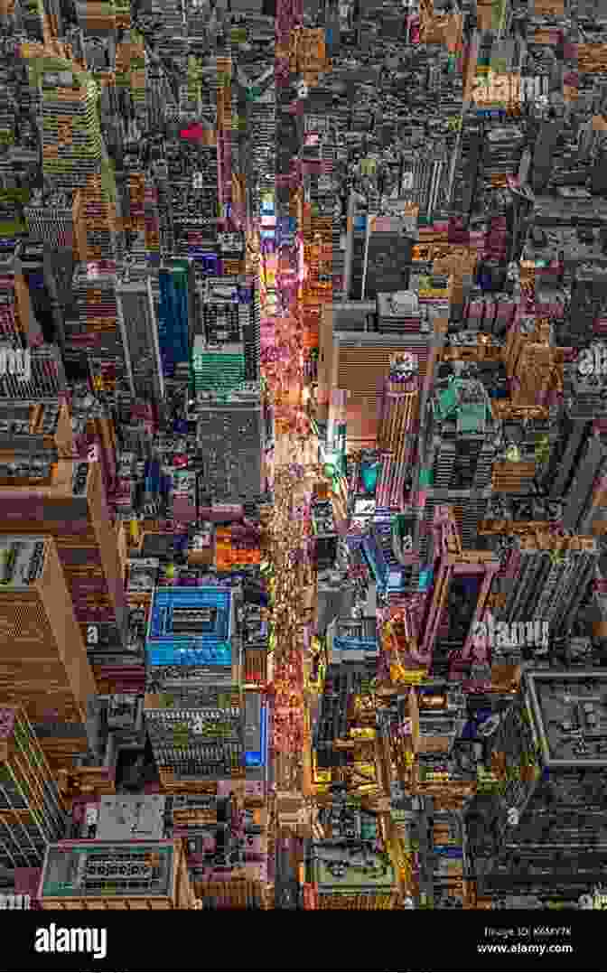A Vibrant Aerial View Of Times Square, With The Iconic Red Lights And Marquees Of Broadway Theaters Illuminating The Night Sky. Razzle Dazzle: The Battle For Broadway