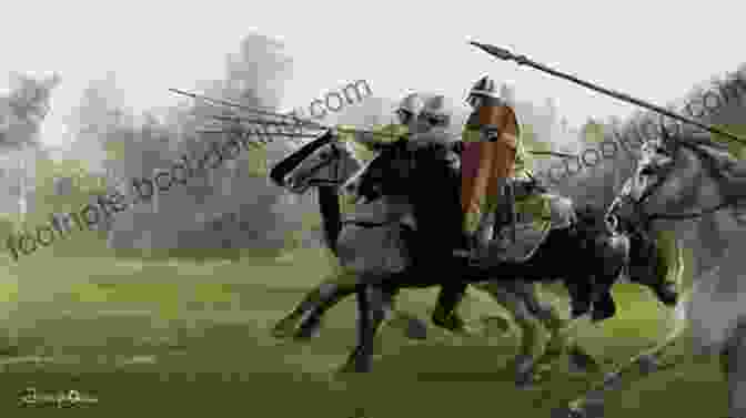 An Image Of Norman Knights On Horseback Charging Into Battle. Britain AD: A Quest For Arthur England And The Anglo Saxons