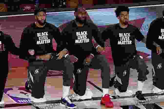 An NBA Player Kneeling During The National Anthem As A Symbol Of Protest Against Racial Injustice. Sprawlball: A Visual Tour Of The New Era Of The NBA