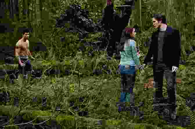 Bella Swan, Edward Cullen, And Jacob Black Standing In A Forest, Looking At Each Other With Intense Expressions. Eclipse (The Twilight Saga 3)