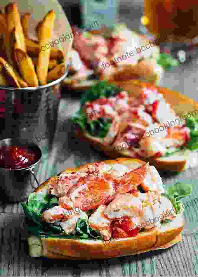 Close Up Of A Freshly Made Lobster Roll On A Wooden Table, With Fries And Lemon Wedges The Legend Of Gladee S Canteen: Down Home On A Nova Scotia Beach