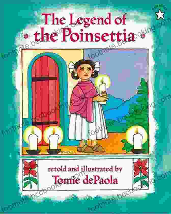 The Legend Of The Poinsettia Book Cover, Featuring A Vibrant Red Poinsettia On A Green Background The Legend Of The Poinsettia