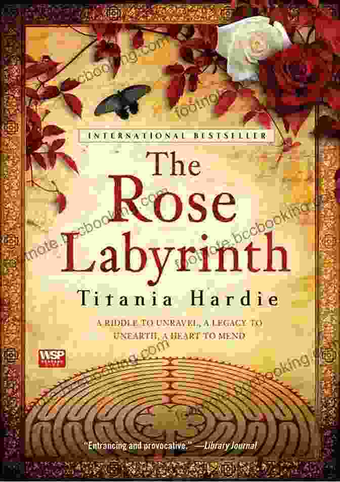 The Rose Labyrinth Book Cover, Featuring A Woman With Flowing Hair In A Labyrinth Of Roses The Rose Labyrinth Titania Hardie