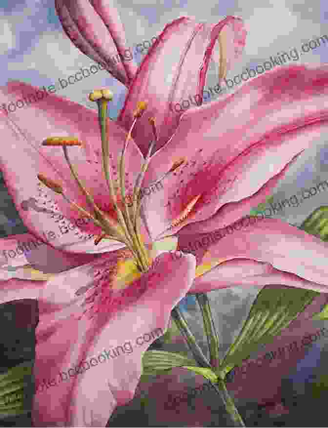 Watercolour Painting Of A Graceful Lily Ready To Paint In 30 Minutes: Flowers In Watercolour